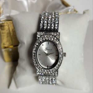 Vintage Genoa rhinestone cuff watch